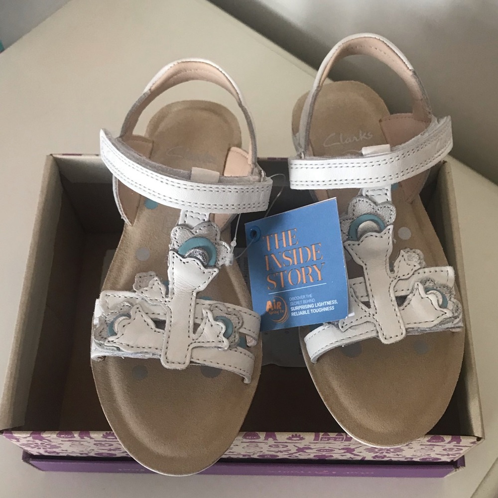 Clark sandals - White leather size 11 1/2 NWT